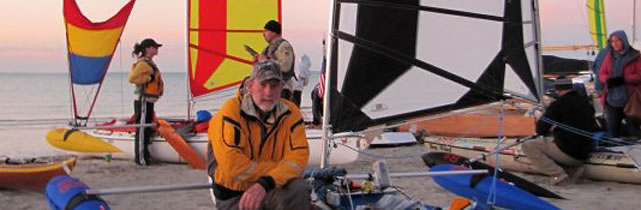 launching for Everglades Challenge with BSD batwing kayak sails